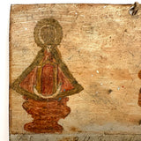 Pabla Rojas Thanks Our Lady of San Juan, Very Tender 1924 Ex Voto Retablo on Tin with Fantastic Surface