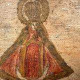 Pabla Rojas Thanks Our Lady of San Juan, Very Tender 1924 Ex Voto Retablo on Tin with Fantastic Surface