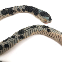 Amazing Japanese Mingei Folded Paper Snake with Glass Bead Eyes