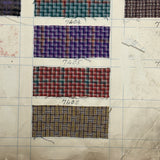 Another Most Beautiful 1929 Oversized, Double-Sided Gridded Page of Flannel Fabric Swatches (#5)