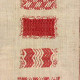 RR's 1836 Red and White Darning Sampler on Homespun Linen in Period Gilded Frame with Original Glass