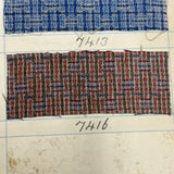 Another Most Beautiful 1929 Oversized, Double-Sided Gridded Page of Flannel Fabric Swatches (#5)