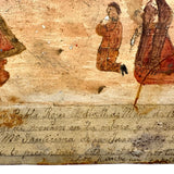 Pabla Rojas Thanks Our Lady of San Juan, Very Tender 1924 Ex Voto Retablo on Tin with Fantastic Surface