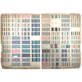 Most Beautiful 1929 Oversized, Double-Sided Gridded Page of Flannel Fabric Swatches (#3)