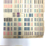Most Beautiful 1929 Oversized, Double-Sided Gridded Page of Flannel Fabric Swatches (#3)