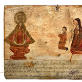 Pabla Rojas Thanks Our Lady of San Juan, Very Tender 1924 Ex Voto Retablo on Tin with Fantastic Surface