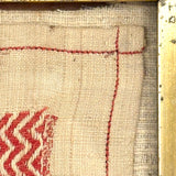 RR's 1836 Red and White Darning Sampler on Homespun Linen in Period Gilded Frame with Original Glass