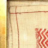 RR's 1836 Red and White Darning Sampler on Homespun Linen in Period Gilded Frame with Original Glass