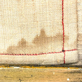 RR's 1836 Red and White Darning Sampler on Homespun Linen in Period Gilded Frame with Original Glass