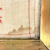 RR's 1836 Red and White Darning Sampler on Homespun Linen in Period Gilded Frame with Original Glass