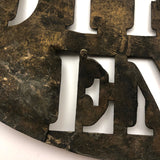Store with This End Up, Antique Brass Barrel Stencil
