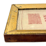 RR's 1836 Red and White Darning Sampler on Homespun Linen in Period Gilded Frame with Original Glass