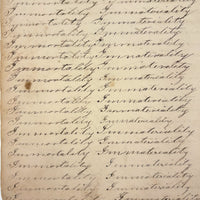 Immortality...Immateriality, Perfectly Poignant 19th Century Penmanship Practice Page