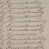 Immortality...Immateriality, Perfectly Poignant 19th Century Penmanship Practice Page