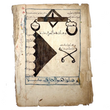 Stunning Antique Islamic Manuscript Folio, Ink and Watercolor on Parchment