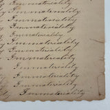 Immortality...Immateriality, Perfectly Poignant 19th Century Penmanship Practice Page