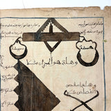 Stunning Antique Islamic Manuscript Folio, Ink and Watercolor on Parchment