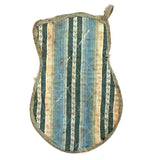 Very Sweet Old Quilted Cat Pot Holder with Hand-drawn Face and Bow