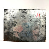 Ultra Naive Folk Art Retablo on Tin with Bull Dragging Little Man