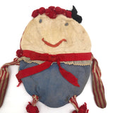 Red White and Blue Old Handmade Humpty Dumpty Doll