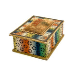 Don't Forget Me, Brilliantly Colored, Beautiful Condition 1820s-30s American Sewing Box with Stencil Painted Sentiment