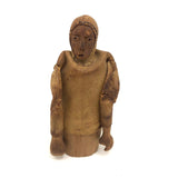 Wonderful Old Inuit Carved Wood Figure in Hide Parka
