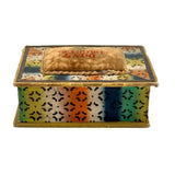 Don't Forget Me, Brilliantly Colored, Beautiful Condition 1820s-30s American Sewing Box with Stencil Painted Sentiment