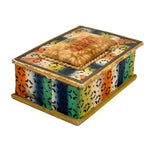 Don't Forget Me, Brilliantly Colored, Beautiful Condition 1820s-30s American Sewing Box with Stencil Painted Sentiment