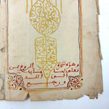 Stunning Antique Islamic Manuscript Folio, Ink and Watercolor on Parchment