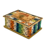 Don't Forget Me, Brilliantly Colored, Beautiful Condition 1820s-30s American Sewing Box with Stencil Painted Sentiment