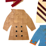 Six Old Homemade Paper Doll Outfits in Excellent Colors