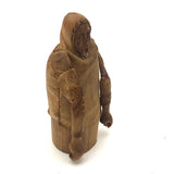 Wonderful Old Inuit Carved Wood Figure in Hide Parka