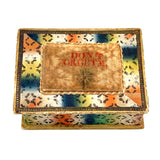 Don't Forget Me, Brilliantly Colored, Beautiful Condition 1820s-30s American Sewing Box with Stencil Painted Sentiment