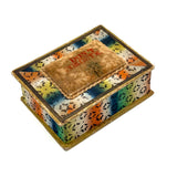 Don't Forget Me, Brilliantly Colored, Beautiful Condition 1820s-30s American Sewing Box with Stencil Painted Sentiment