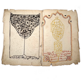 Stunning Antique Islamic Manuscript Folio, Ink and Watercolor on Parchment