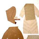 Six Old Homemade Paper Doll Outfits in Excellent Colors