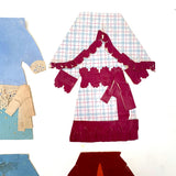 Six Old Homemade Paper Doll Outfits in Excellent Colors