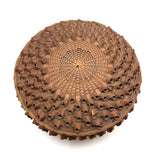 Lovely Old Abenaki "Porcupine Quill" Splint Basket with Flat Lid