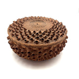 Lovely Old Abenaki "Porcupine Quill" Splint Basket with Flat Lid