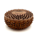 Lovely Old Abenaki "Porcupine Quill" Splint Basket with Flat Lid