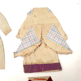 Six Old Homemade Paper Doll Outfits in Excellent Colors