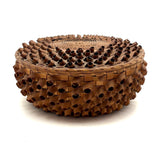 Lovely Old Abenaki "Porcupine Quill" Splint Basket with Flat Lid