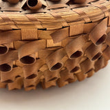 Lovely Old Abenaki "Porcupine Quill" Splint Basket with Flat Lid