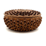 Lovely Old Abenaki "Porcupine Quill" Splint Basket with Flat Lid