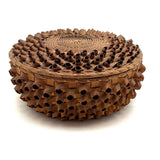 Lovely Old Abenaki "Porcupine Quill" Splint Basket with Flat Lid