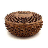 Lovely Old Abenaki "Porcupine Quill" Splint Basket with Flat Lid