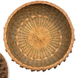 Lovely Old Abenaki "Porcupine Quill" Splint Basket with Flat Lid