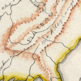 Beautifully Executed, Large Ink and Watercolor Manuscript Map of North America, 1854, French Canadian
