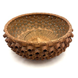 Lovely Old Abenaki "Porcupine Quill" Splint Basket with Flat Lid