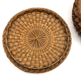 Lovely Old Abenaki "Porcupine Quill" Splint Basket with Flat Lid